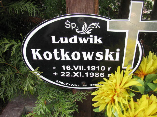 Ludwik Ignacy Kotkowski 1910 Wołów - Grobonet - Wyszukiwarka osób pochowanych