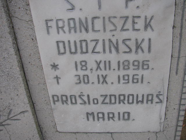 Franciszek Dudziński 1896 Wołów - Grobonet - Wyszukiwarka osób pochowanych