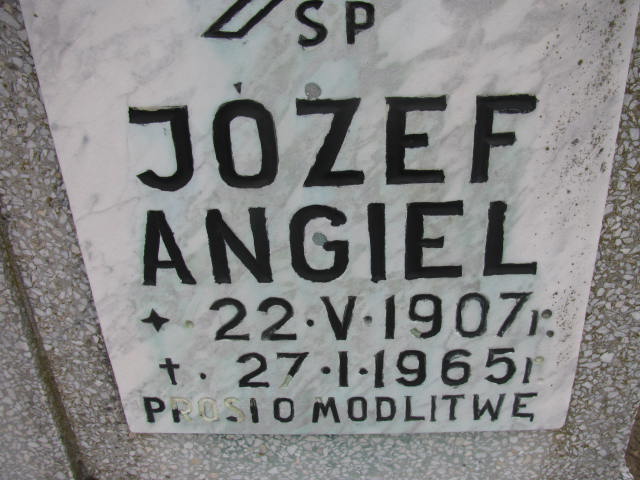 Józef Angiel 1907 Wołów - Grobonet - Wyszukiwarka osób pochowanych