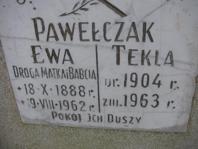 Tekla Pawełczak 1904 Wołów - Grobonet - Wyszukiwarka osób pochowanych
