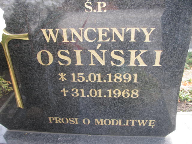 Wincenty Osiński 1891 Wołów - Grobonet - Wyszukiwarka osób pochowanych