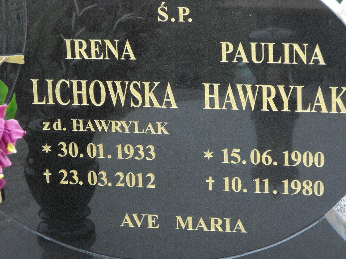 Irena Lichowska 1933 Wołów - Grobonet - Wyszukiwarka osób pochowanych