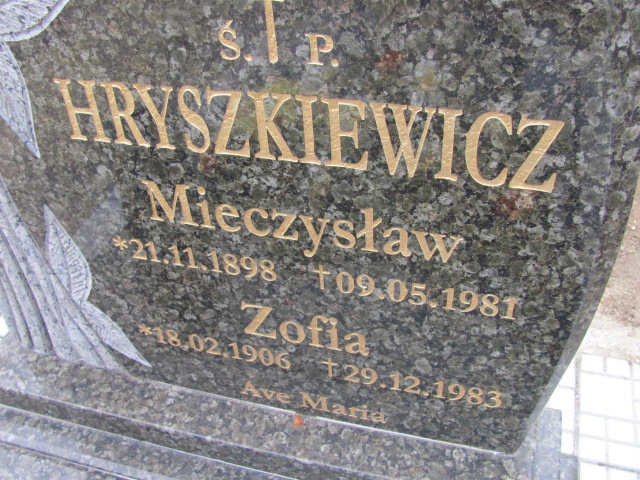 Mieczysław Hryszkiewicz 1898 Wołów - Grobonet - Wyszukiwarka osób pochowanych