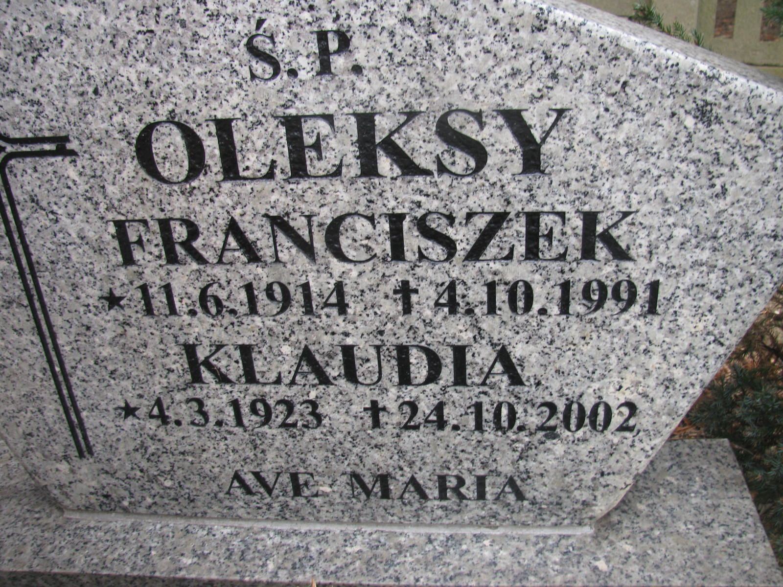 Grób Franciszek Oleksy