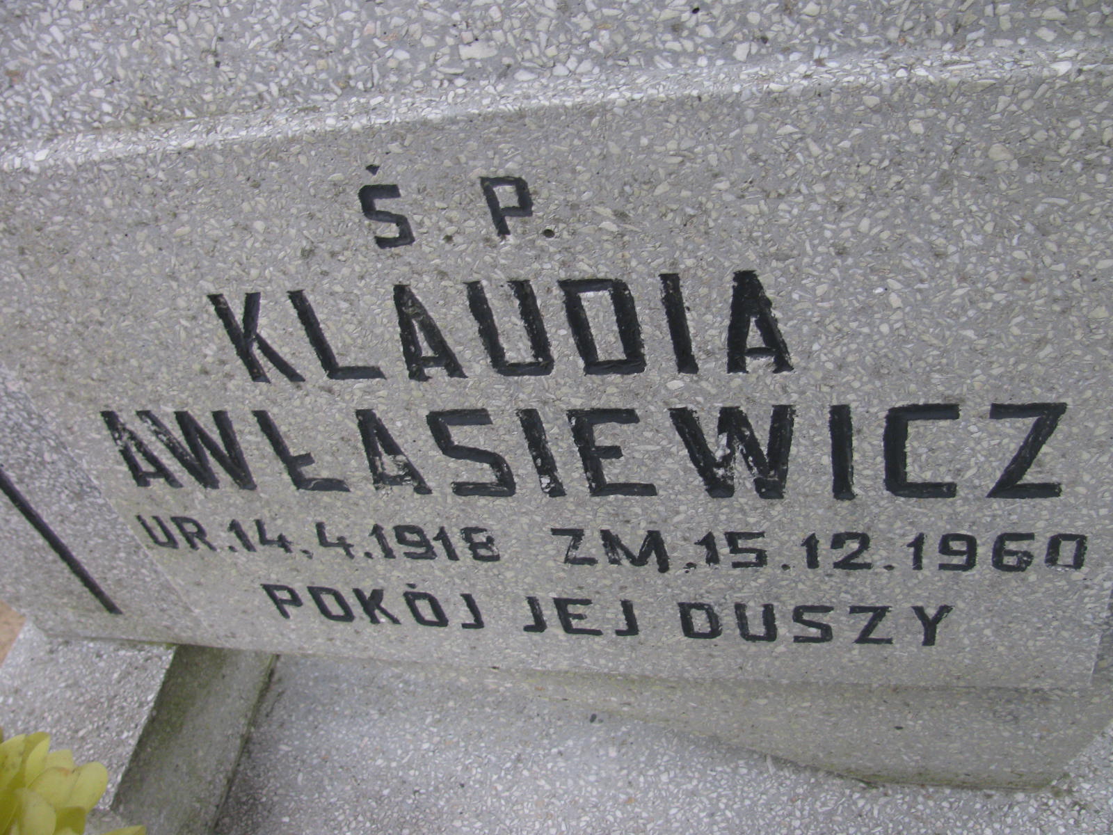 Klaudia Awłasiewicz 1918 Wołów - Grobonet - Wyszukiwarka osób pochowanych