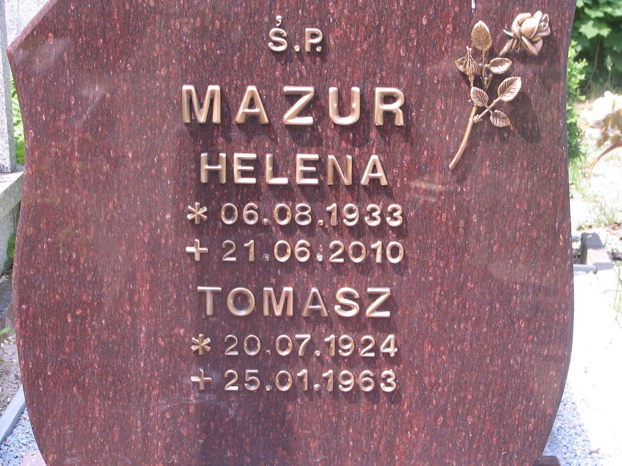 Tomasz Mazur 1924 Wołów - Grobonet - Wyszukiwarka osób pochowanych