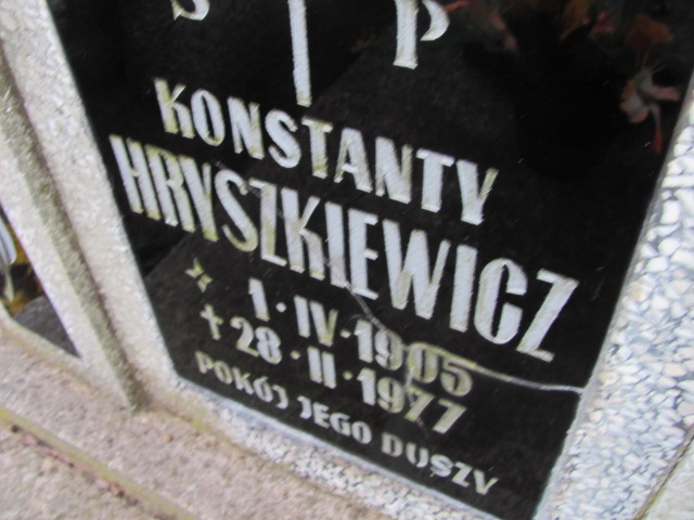 Konstanty Hryszkiewicz 1905 Wołów - Grobonet - Wyszukiwarka osób pochowanych