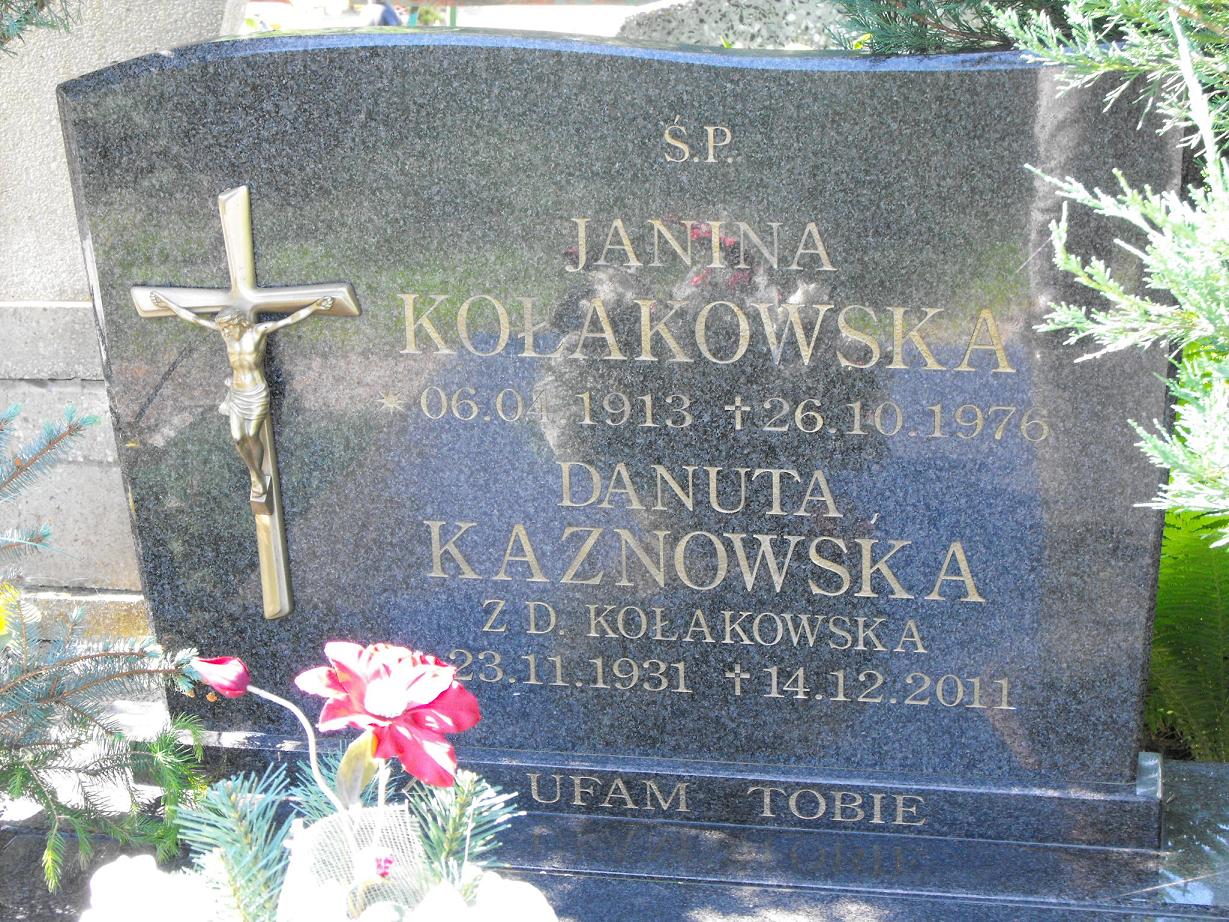 Janina Kołakowska 1913 Wołów - Grobonet - Wyszukiwarka osób pochowanych