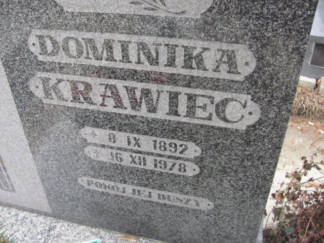 Dominika Krawiec 1892 Wołów - Grobonet - Wyszukiwarka osób pochowanych
