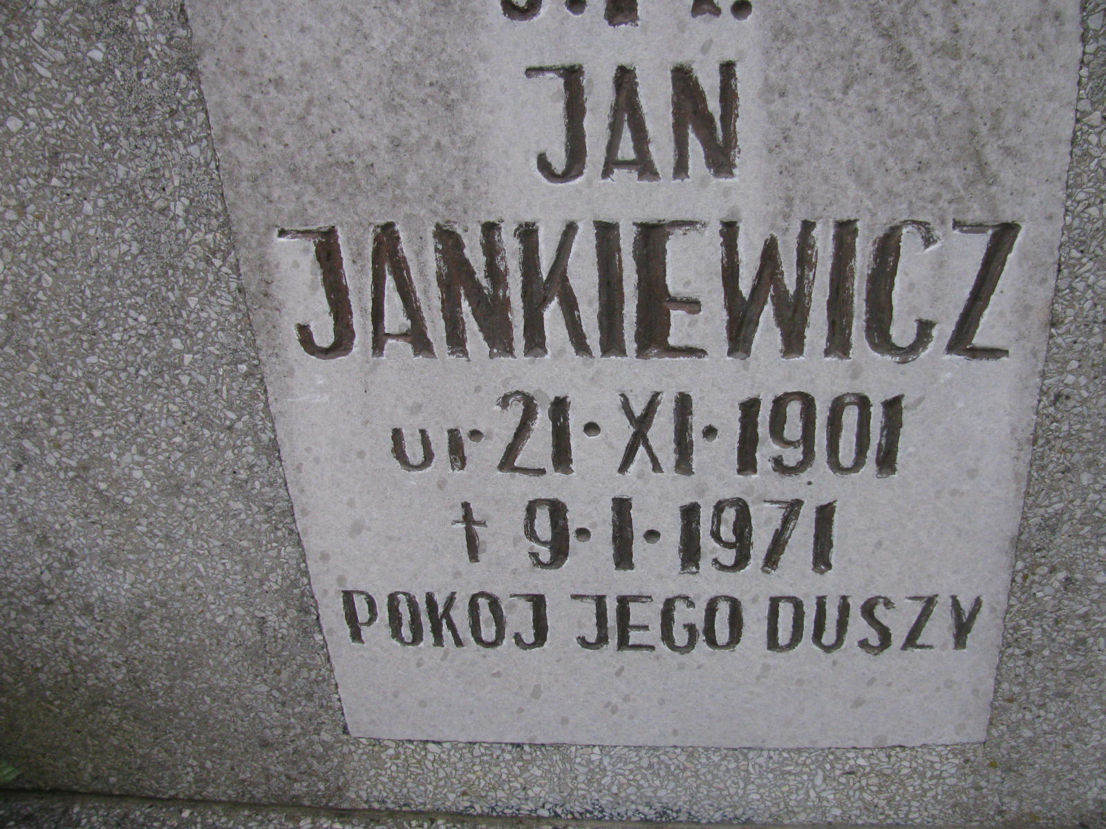 Jan Jankiewicz 1901 Wołów - Grobonet - Wyszukiwarka osób pochowanych