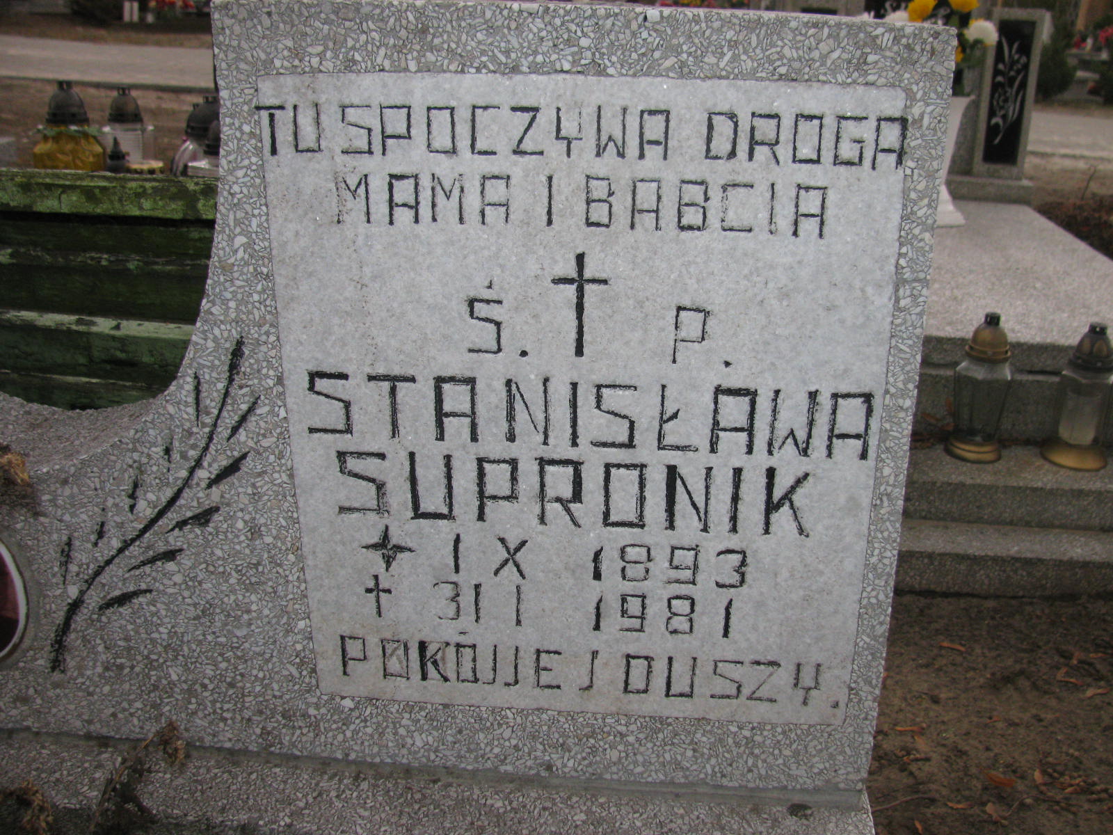 Stanisława Supronik 1893 Wołów - Grobonet - Wyszukiwarka osób pochowanych