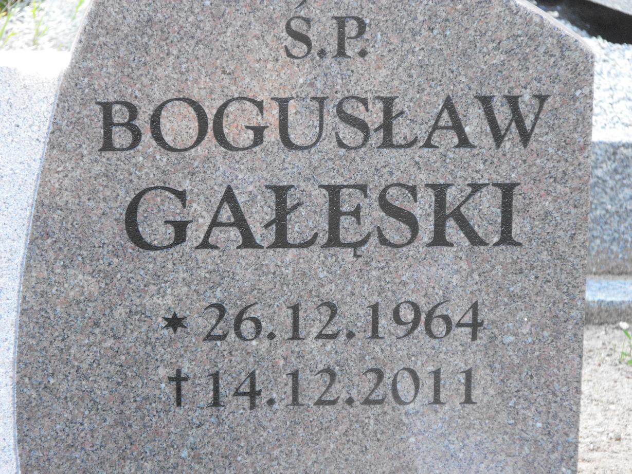 Bogusław Szczepan Gałęski 1964 Wołów - Grobonet - Wyszukiwarka osób pochowanych