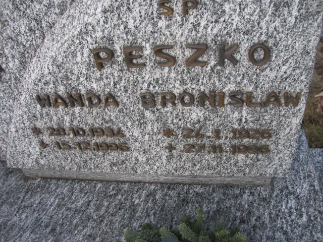 Wanda Peszko 1934 Wołów - Grobonet - Wyszukiwarka osób pochowanych