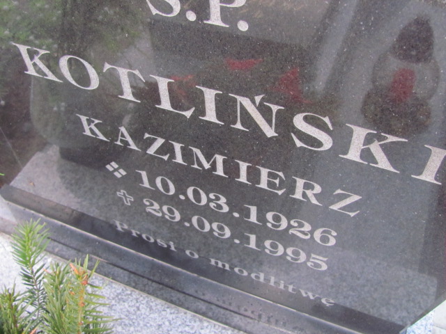 Kazimierz Kotliński 1926 Wołów - Grobonet - Wyszukiwarka osób pochowanych