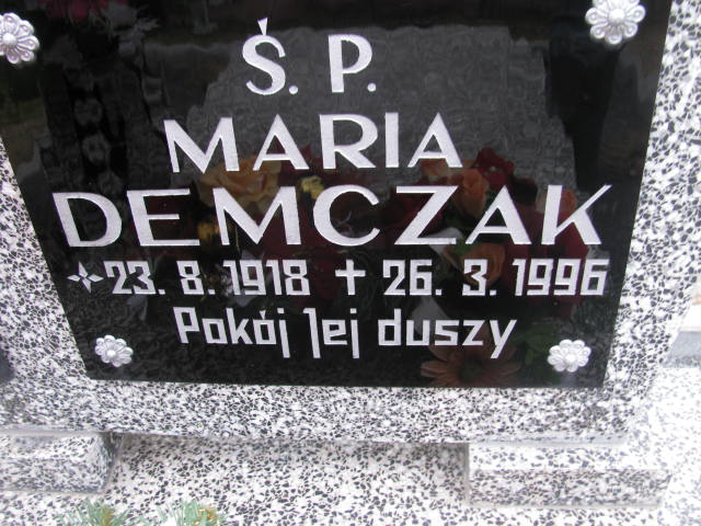 Maria Demczak 1918 Wołów - Grobonet - Wyszukiwarka osób pochowanych