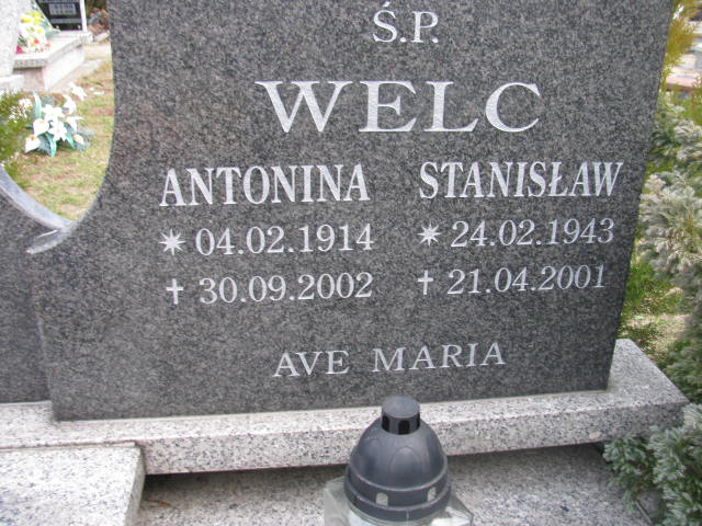 Antonina Welc 1914 Wołów - Grobonet - Wyszukiwarka osób pochowanych
