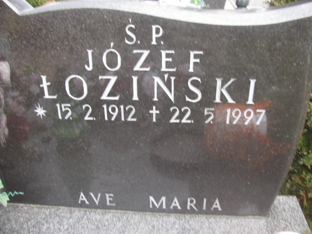 Józef Łoziński 1912 Wołów - Grobonet - Wyszukiwarka osób pochowanych