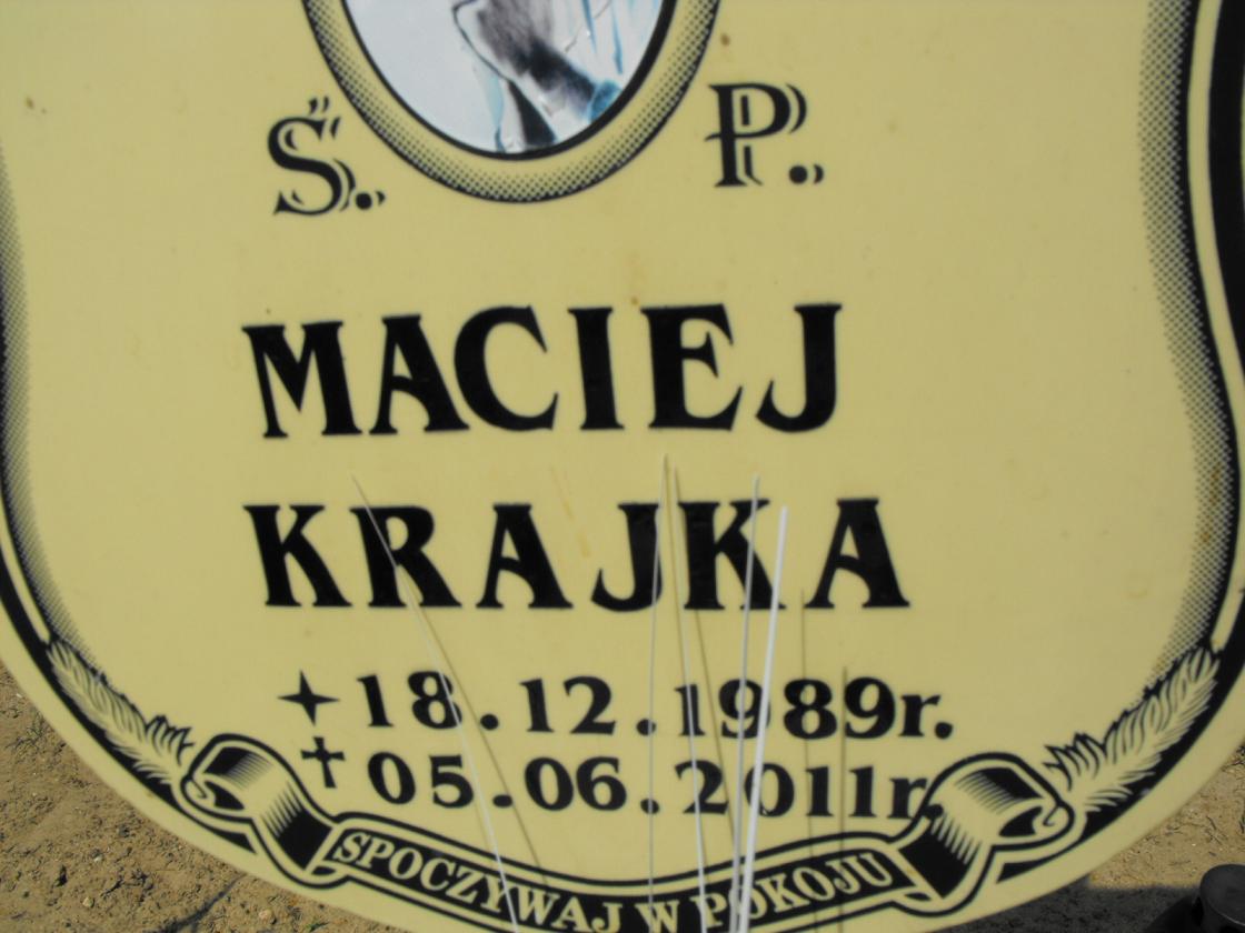 Maciej Krajka 1989 Wołów - Grobonet - Wyszukiwarka osób pochowanych