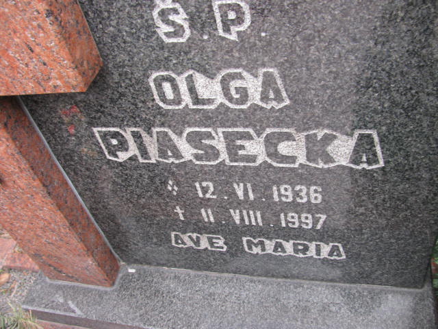 Olga Piasecka 1936 Wołów - Grobonet - Wyszukiwarka osób pochowanych