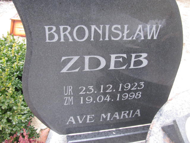 Bronisław Zdeb 1923 Wołów - Grobonet - Wyszukiwarka osób pochowanych
