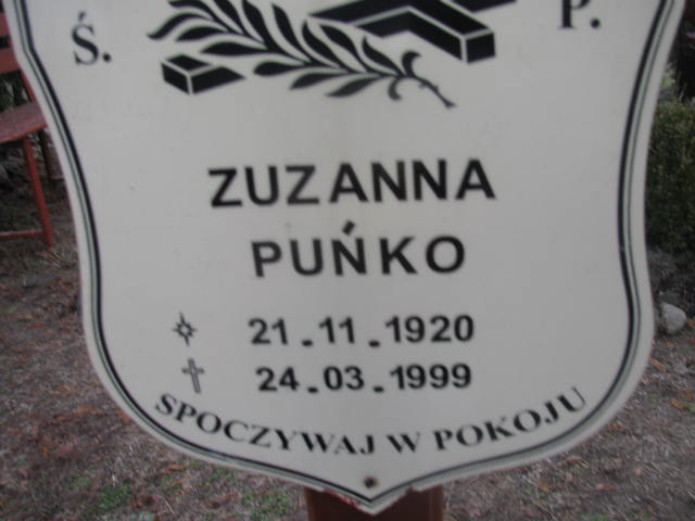 Zuzanna Puńko 1920 Wołów - Grobonet - Wyszukiwarka osób pochowanych