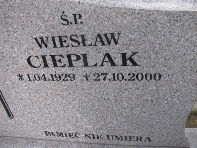 Wiesław Cieplak 1929 Wołów - Grobonet - Wyszukiwarka osób pochowanych