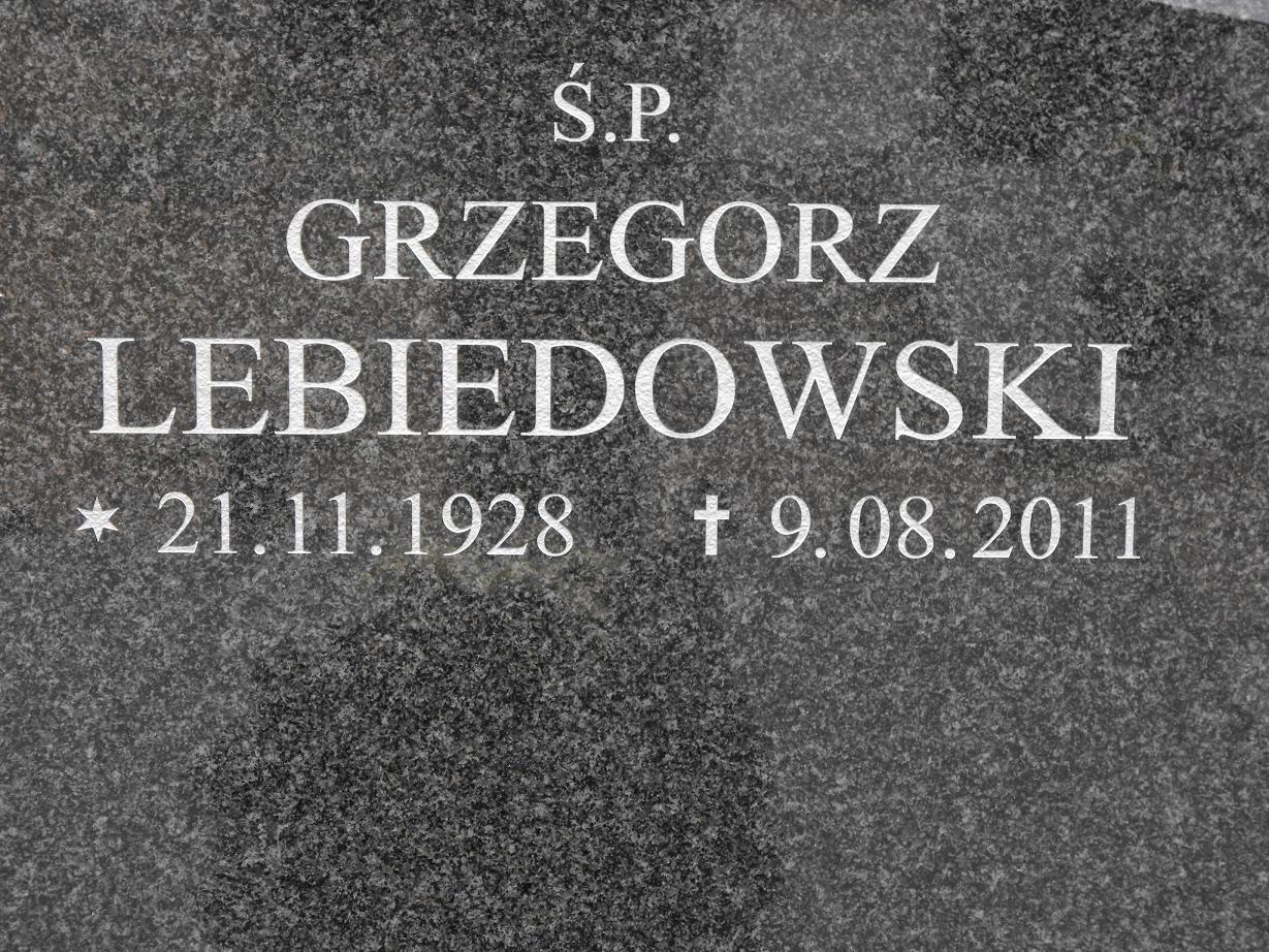 Grzegorz Jan Lebiedowski 1928 Wołów - Grobonet - Wyszukiwarka osób pochowanych