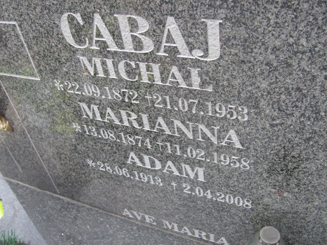 Adam Cabaj 1913 Wołów - Grobonet - Wyszukiwarka osób pochowanych